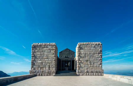The famous art installation and tourist destination,in late summer sun under blue skies,built by Ivan Mestrovic,where the remains of Petar II Petrovic-Njegos are interred.のeditorial素材