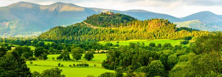 Beautiful dramatic scenery,as the mid summer sun sets,in the Cumbrian Fells, surrounding Buttermere...