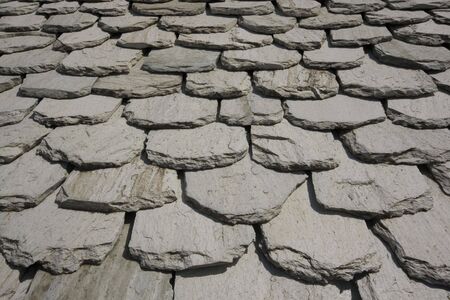 Slate rooftop, Skiathos Greeceの写真素材