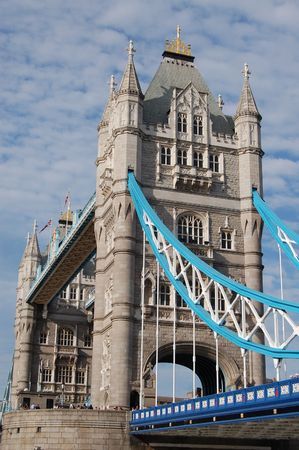 Tower Bridge over River Thames, London, Englandの写真素材