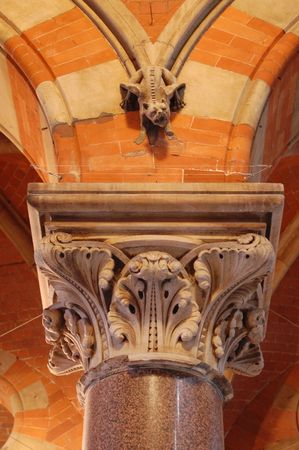 Support column in the new St. Pancras train stationの写真素材