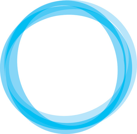 Retro styled interlocking circles in shades of blueのイラスト素材