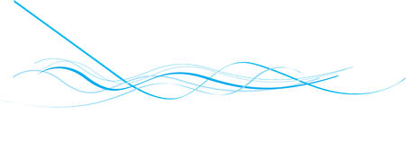 Thin blue abstract waves on white background のイラスト素材