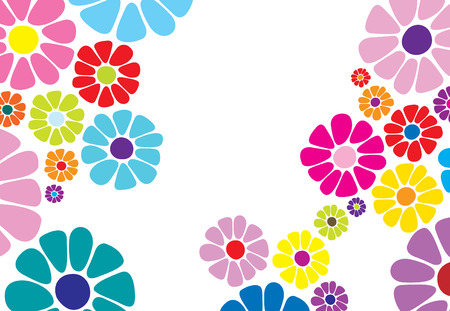 Colorful daisy flower  possible business cardのイラスト素材