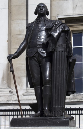 George Washington statue, Trafalgar Square, Londonの写真素材