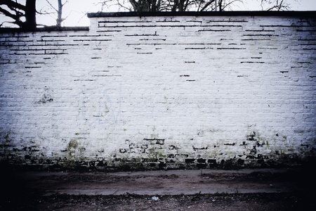 White wall on path