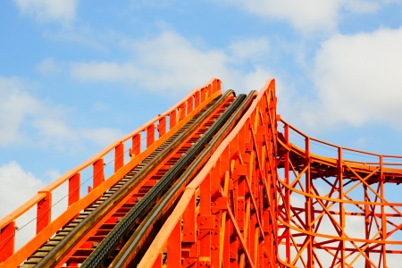 Red rollercoasterの写真素材