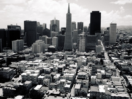 San Francisco skyline with Transamerica Pyramidのeditorial素材