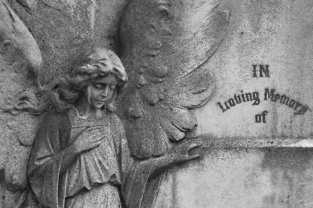 Angel on blank headstoneの写真素材