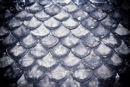 Old tile roofの写真素材