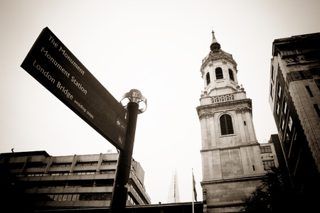 LONDON - SEPTEMBER 21  St Magnus the Martyr with Shard, Lower Thames Street on September 21, 2013, during the annual Open House event in London, UK  Christopher Wren built the current edifice in 1671-7  のeditorial素材