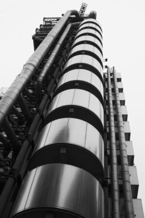 LONDON - SEPTEMBER 21  The Lloyds building pictured on September 21, 2013, during the annual Open House event in London, UK  Design by Richard Rogers and opened by Queen Elizabeth II in 1986 のeditorial素材