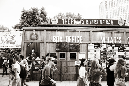LONDON, UK - JUNE 21 2014  The Southbank Centre, Box Office for Udder Belly Festival, London のeditorial素材