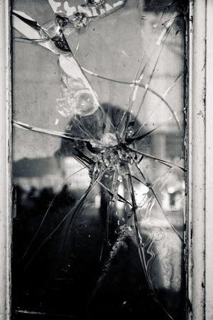 Broken Glass Windowの写真素材