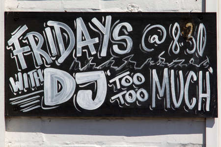 MARGATE, KENT, UK - AUGUST 8. 2015. Hand painted sign at english seaside town located in the historic town of Margate, Kent, UK.のeditorial素材