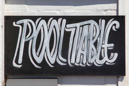 MARGATE, KENT, UK - AUGUST 8. 2015. Hand painted sign at english seaside town located in the historic town of Margate, Kent, UK.のeditorial素材