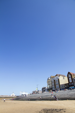 MARGATE, KENT, UK - AUGUST 8. 2015. The 1812 Margate Pier and Harbour Company building is now the Thanet District Visitor Information Centre located on Stone Pier at Margate, Kent, UK.のeditorial素材