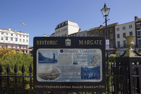 MARGATE, KENT, UK - AUGUST 8. 2015. Marine Gardens in English seaside town with old fashioned...