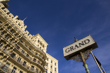 BRIGHTON SUSSEX UK 13 October 2016: Grand Hotel on seafrontのeditorial素材