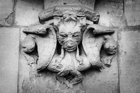 LONDON, ENGLAND - FEBRUARY 12, 2018. Gargoyle carved on one of the walls of Westminster Abbey, London, England, February 12, 2018.のeditorial素材
