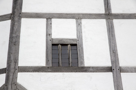 LONDON, UK - MAY 20, 2017. Wooden beams and structure of the Shakespeares Globe Theatre, London, England, UK, May 20, 2017.のeditorial素材