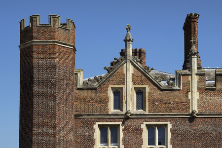 LONDON, UK - May 11, 2018. Hampton Court Palace which was originally built for Cardinal Thomas Wolsey 1515, later became King Henry VIII residence. London, Uk - May 11, 2018のeditorial素材
