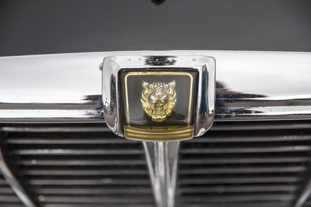 LONDON, ENGLAND - April 28, 2018. 1976 Jaguar car at the annual Classic Car Exhibition and Vintage Clothing Market at Kings Cross, London, England, April 28, 2018.のeditorial素材