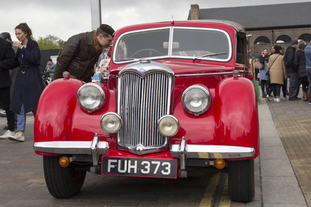 LONDON, ENGLAND - April 28, 2018. 1951 Riley at the annual Classic Car Exhibition and Vintage...
