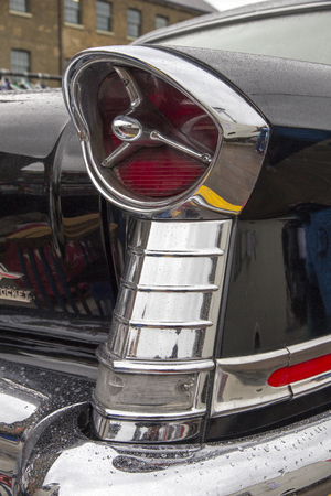 LONDON, ENGLAND - April 28, 2018. 1957 Super 88 Oldsmobile at the annual Classic Car Exhibition and Vintage Clothing Market at Kings Cross, London, England, April 28, 2018.のeditorial素材