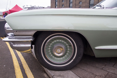 LONDON, ENGLAND - April 28, 2018. 1962 Vauxhall Cresta Hydramatic at the annual Classic Car Exhibition and Vintage Clothing Market at Kings Cross, London, England, April 28, 2018.のeditorial素材
