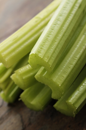 fresh cellery sticks on slate backgroundの写真素材