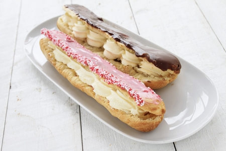 larger chocolate eclaire pastries
