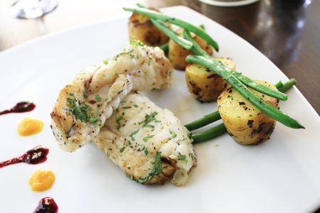 cooked fish main mealの写真素材