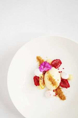 panna cotta fruit dessertの写真素材