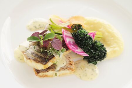 plated fish starter appetizer