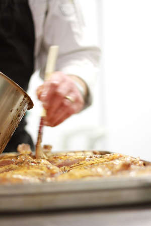 chef preparing foodの写真素材