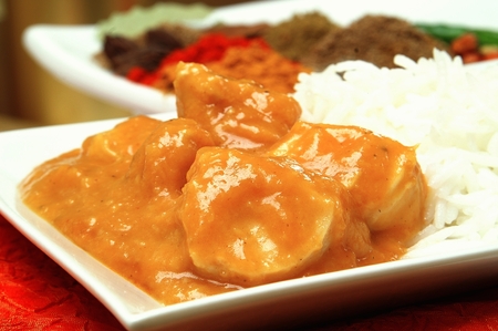Traditional Indian curry mealの写真素材