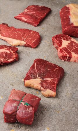 selection of bef steak cutsの写真素材