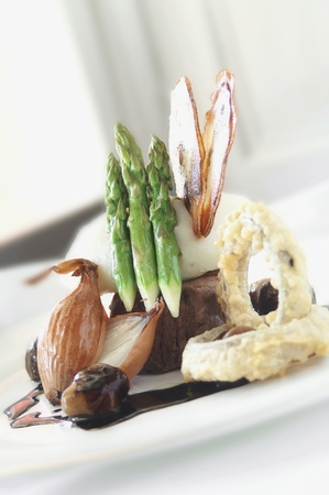 plated steak meal dinnerの写真素材