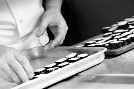chef preparing foodの写真素材