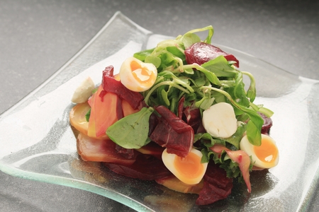 white beetroot and watercress saladの写真素材