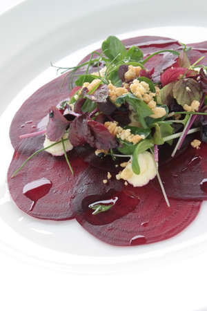 cooked beetrood salad appetizer starterの写真素材