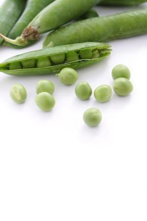 fresh garden peas in podの写真素材