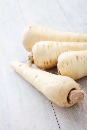fresh harvested parsnipsの写真素材