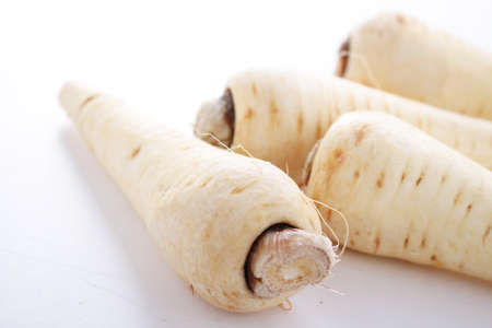 fresh harvested parsnipsの写真素材