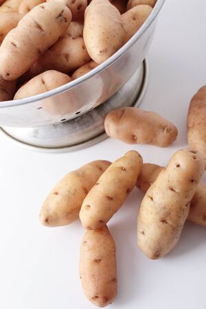 Pink fir apple potatoの写真素材