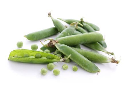 fresh garden peas in podの写真素材