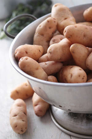 Pink fir apple potatoの写真素材