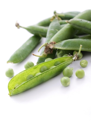 fresh garden peas in podの写真素材