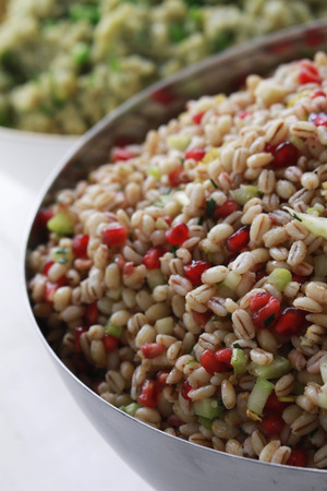 healthy leaf and grain salad selectionの写真素材